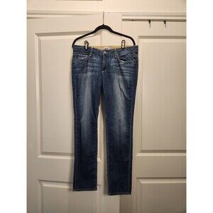 Paige Jeans Women's Blue Denim Straight Leg Cut Size  30x32